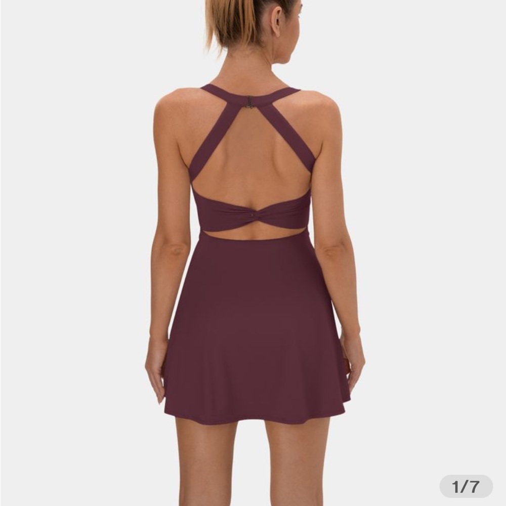 Halara Backless Crisscross Active Dress Easy Peezy Edition Fig Purple Dress